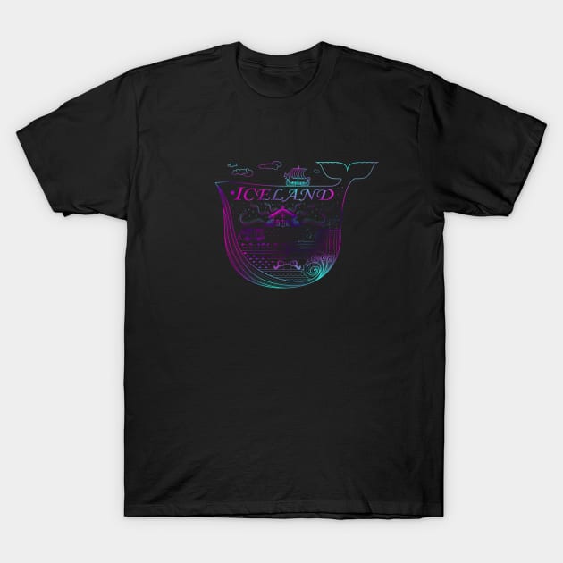 Aurora Iceland T-Shirt by EGGnTEDDY